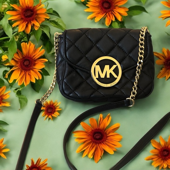 Michael Kors Fulton  Black Quilted Chain Crossbody Bag | Like New Designer Bag - Picture 6 of 16
